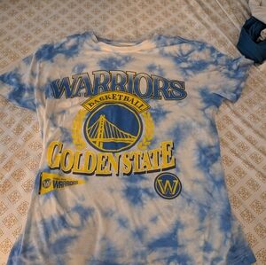 Golden State Warriors Tie-Dye Short Sleeve Tee - Blue/Yellow